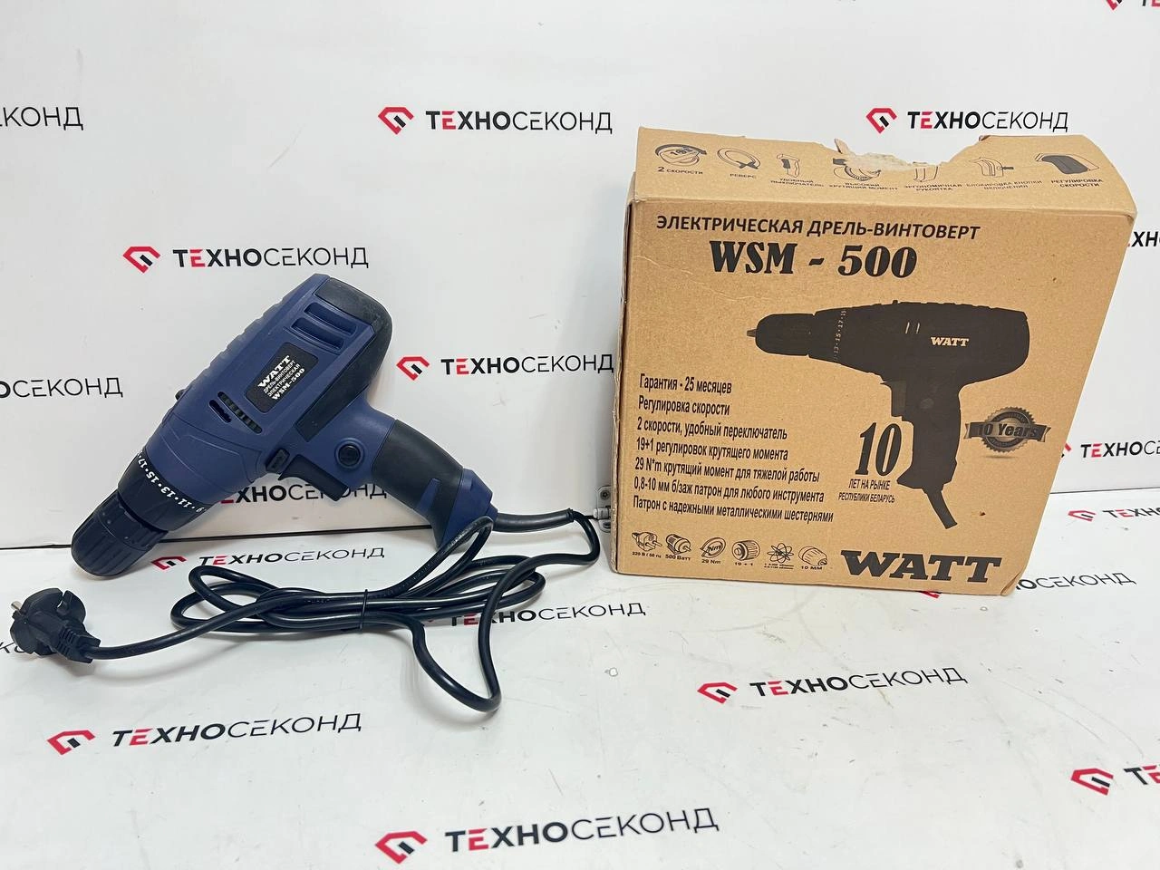 Дрель-шуруповерт WATT WSM-500