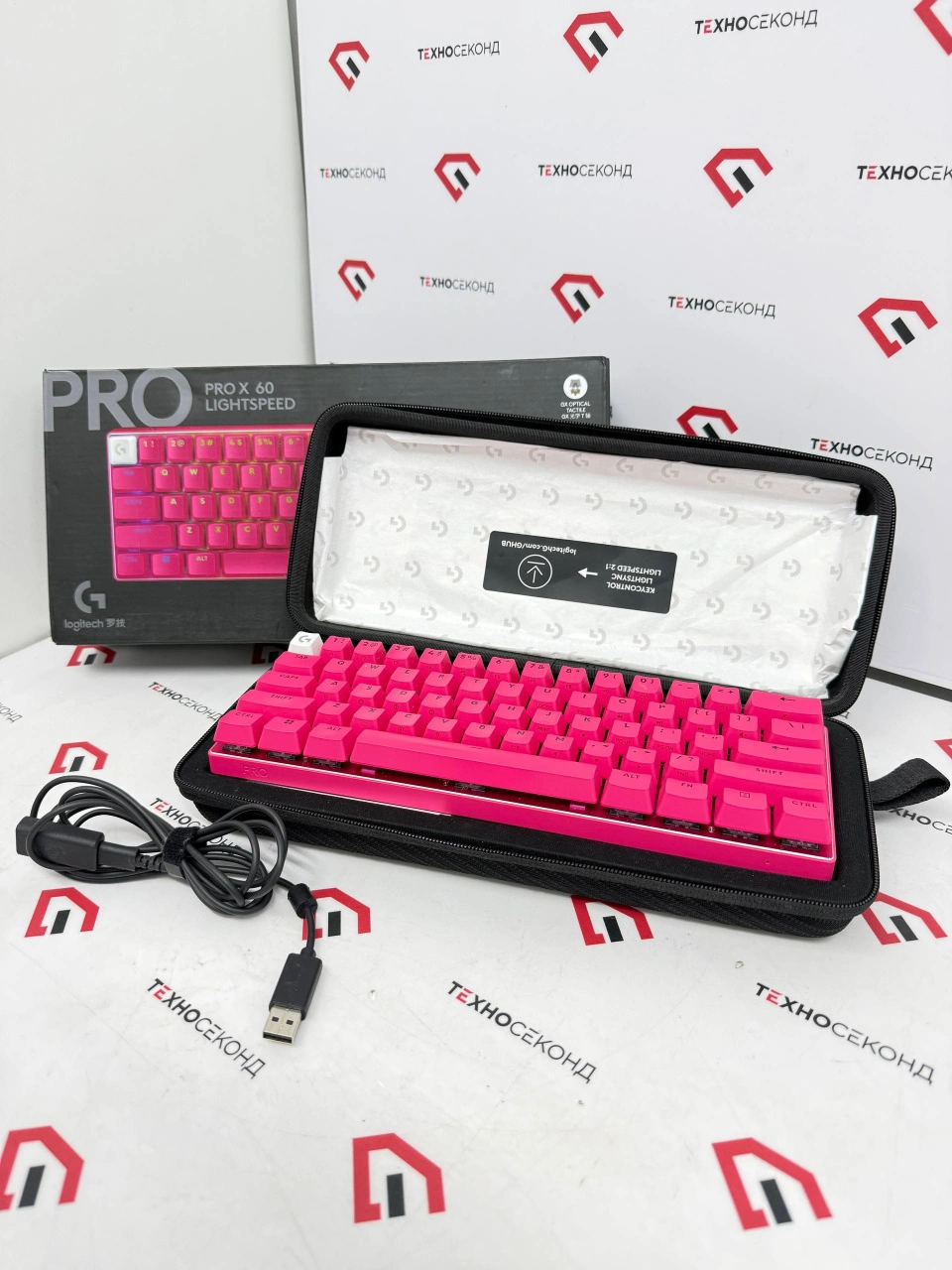 Клавиатура Logitech G Pro X 60 Logitech GX Red Linear 920-012172 (розовый, нет кириллицы)